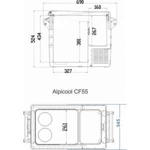 Компрессорный автохолодильник Alpicool CF55 (12/24v)