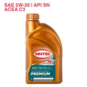 Моторное масло Sintec PREMIUM SAE 5W-30 API SN, ACEA C3 1л синтетика