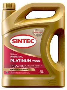 Sintec PLATINUM 7000 SAE 5W-40 API SN/CF ACEA A3/B4 5л