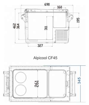 Компрессорный автохолодильник Alpicool CF45 (12/24V)