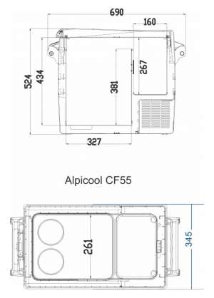 Компрессорный автохолодильник Alpicool CF55 (12/24v)