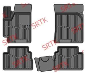 Коврики резиновые в салон 3D PREMIUM  Chevrolet Aveo / Шевроле Авео SRTK  SD/HB (2006-2012)