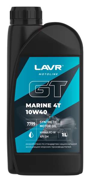 Моторное масло LAVR MOTO GT Marine 4T 10W-40 SM 1 л