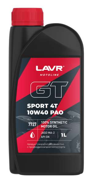 Моторное масло LAVR MOTO GT SPORT 4T 10W-40 API SN 1л