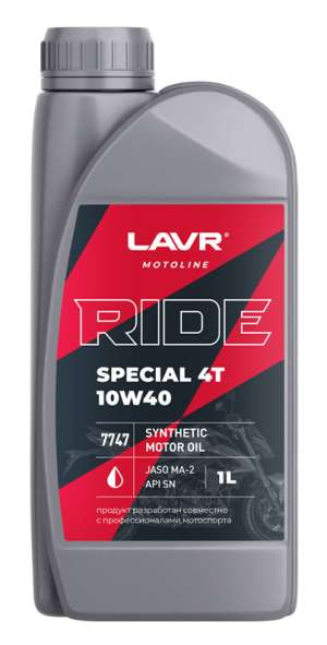 Моторное масло LAVR MOTO RIDE SPECIAL 4Т 10W-40 SN 1 л