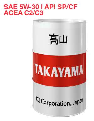 Масло моторное синтетическое TAKAYAMA SAE 5W-30 API SP/CF, ACEA C2/C3 200л