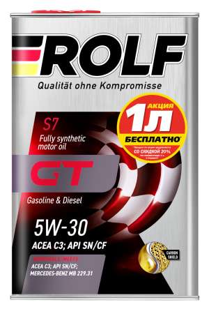 ROLF GT SAE 5W-30 API SN/CF ACEA C3 Акция 4л по цене 3л