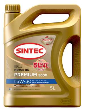 Sintec PREMIUM 9000 SAE 5W-30 API SN ACEA C3 5л по цене 4л