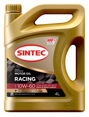 Sintec  Racing 10W-60 A3/B4 SN/CF 4л