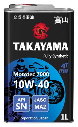 TAKAYAMA Mototec 7000 4T SAE 10W-40 API SN JASO MA-2 1л металл