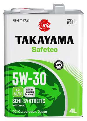 TAKAYAMA Safetec SAE 5W-30 API SL/CF 4л Акция 4 + 1 металл